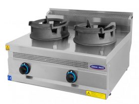 Oferta, National, Aragaz tip wok, Ideal Inox, doua focuri, suport vesela din fonta, GPL