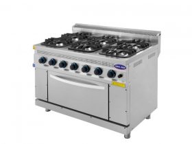 Oferta, National, Aragaz profesional 6 arzatoare si cuptor, Ideal Inox, gaz, Linia 700